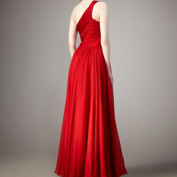 halston red gown